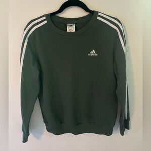 Adidas Fleece 3-Stripes Crewneck Green SIZE SM